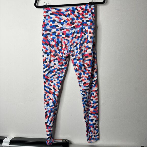 Lululemon Wunder Under Multi Blue Red White Geometric Capoeira Leggings 8 - Picture 9 of 13